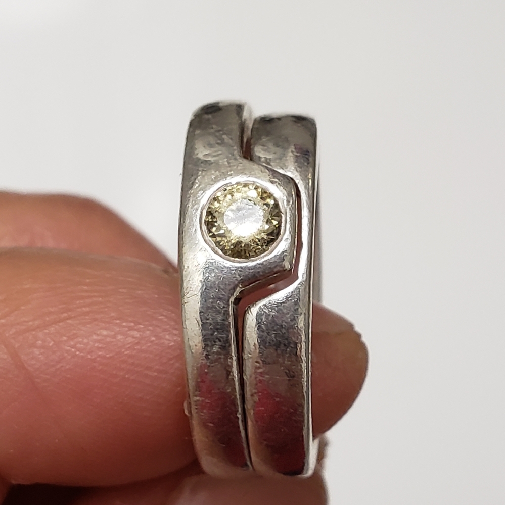 Sterling Silver .925 Double Ring - Picture 7 of 8